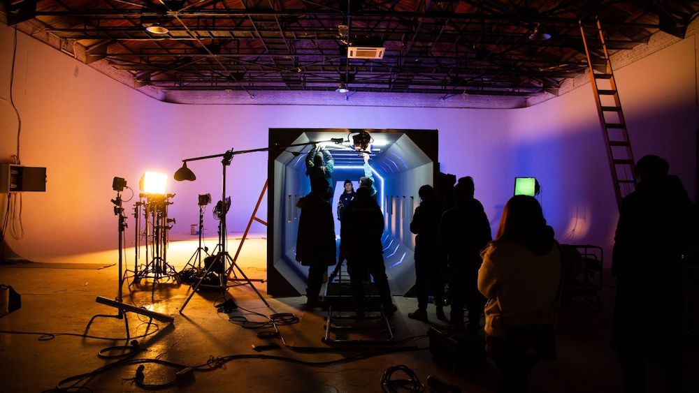 Professional studio lighting setup